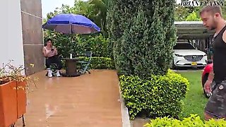 Blonde beauty Tatiana Alvarez takes hard pounding from fitness trainer Brian Evansx