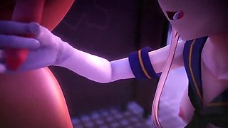 Japanese Hentai 3D Handjob in Bathroom with Panties and Hogtied Velvixian