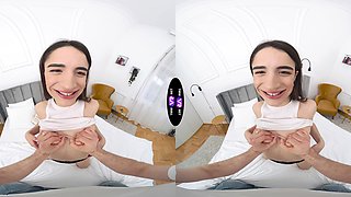 Brunette woman has sex with her boyfriend in pov