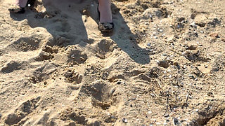 Stripping Out of My Little Black Mini Dress on the Beach and Then Playing with My Body in the Open